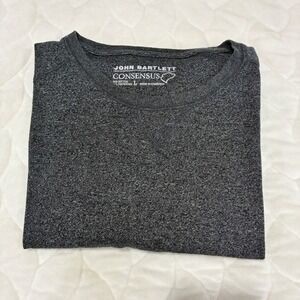 John Bartlett Consensus Long‎ Sleeve Crew Neck Heather Gray T-Shirt Mens Size L